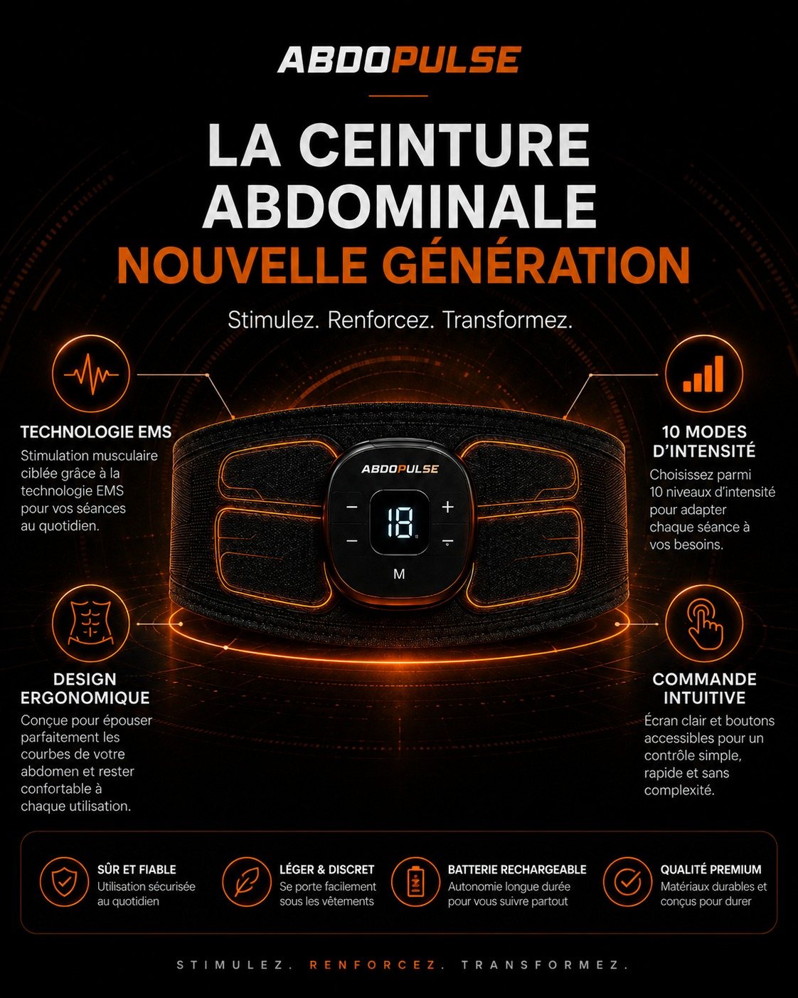 Les caractéristiques de la ceinture ABDOPULSE