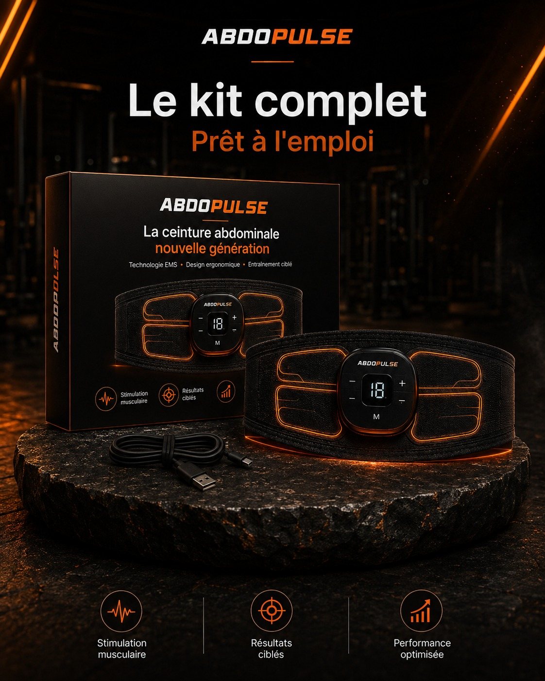 Le kit complet ABDOPULSE dans son emballage